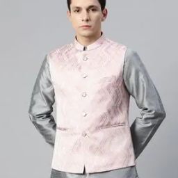 Men Nehru Jacket with Welt Pockets-50