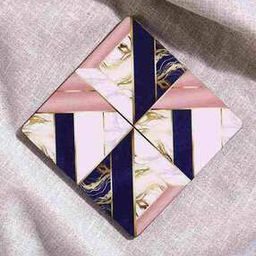 Set of 6 Wooden Marble Mosaic Coasters-6