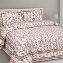 150 TC Floral Print King-Size Bedsheet with Pillow Covers-24