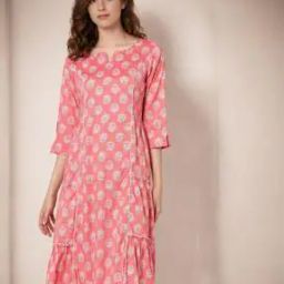 Printed Fit & Flare Dress-image-22