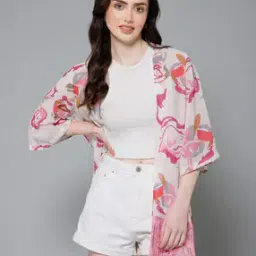 Women Floral Print Loose Fit Shrug-42