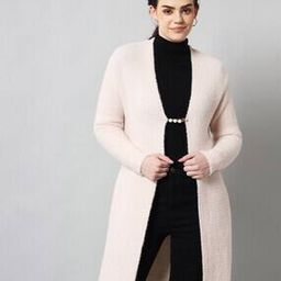 Knitted Full-Sleeves Long Shrug-image-2