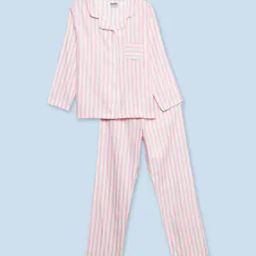 Striped Woven Shirt & Pyjamas Set-picture-32
