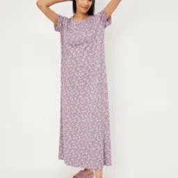 max Women Floral Print Round-Neck Nightie-picture-21
