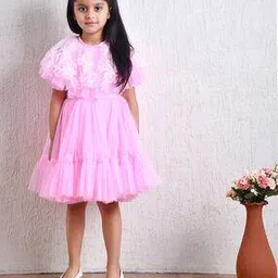 bella moda Girls Lace Fit & Flare Dress -picture-34