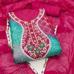 Embellished 3-Piece Unstitched Dress Material-image-1