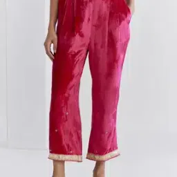 Women Embellished Straight Fit Pleated Pants-image-52