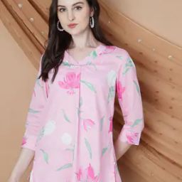 Women Floral Printed Tunic-image-1