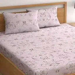 210 TC Floral Print King-Size Bedsheet with Pillow Covers-image-45