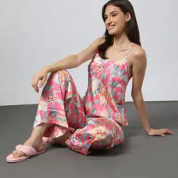 Women Printed Satin Sleep Cami-image-60