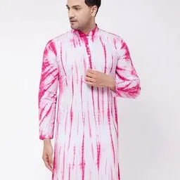 vastramay Men Tie & Dye Regular Fit Long Kurta-picture-4