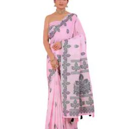 Woman's  Linen Jacquard Floral Desging Pattern Saree-image-70
