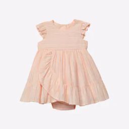 Self-Striped A-line Dress with Bloomers-image-17