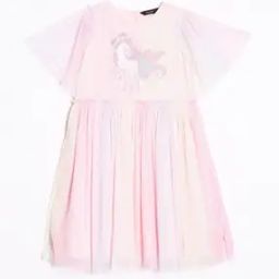 Girls Unicorn Print A-Line Dress-image-45