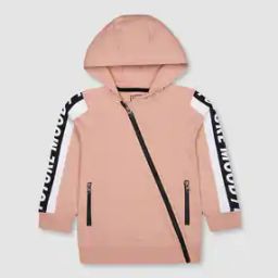 Zip-Front Hoodie with Contrast Sleeve Taping-picture-46