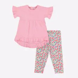High-Low A-line Dress with Floral Leggings-picture-37