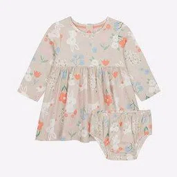 Floral Print Fit & Flare Dress with Bloomers-image-75