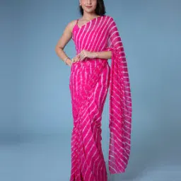 Women Leheriya Print Chiffon Saree-picture-7