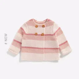 Striped Cardigan with Button Fastening-image-76