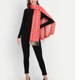 Geometric Print Shawl with Tassels-image-70