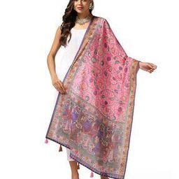 Women Kalamkari Print Dupatta with Tassels-10