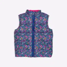 Floral Print Zip-Front Reversible Gilet-36