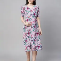 Floral Print Fit & Flare Dress-image-70