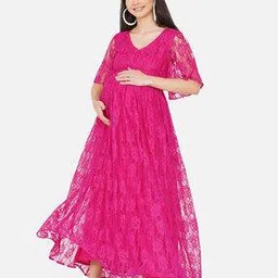 Fit and Flare Maternity Dress-image-15