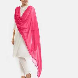 Women Chiffon Dupatta with Pom-Pom-18