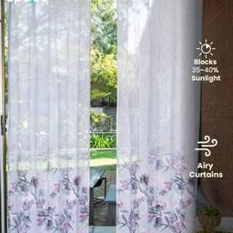 urban space Pack of 2 Floral Printed Sheer Door Curtains-picture-7