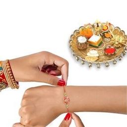 Pink Kundan Stone Thread Tie-Up Rakhi-image-18