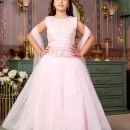 Girls Embroidery Lehenga Choli with Dupatta-image-3