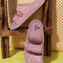 Women Slip-On Slides with Buckle-Accent-image-48