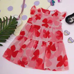 Girls Floral Print Tiered Dress-picture-23
