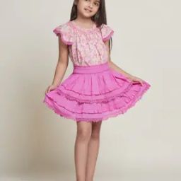 Girls Lace Flared Skirt-image-54