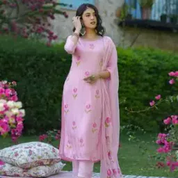 fabnex Women Floral Print Straight Kurta with Pants & Dupatta-picture-24