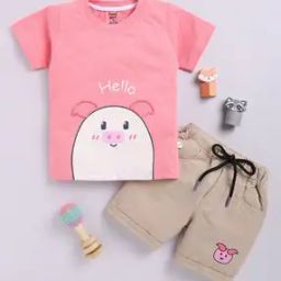 Boys Graphic Print T-Shirt & Shorts Set-27