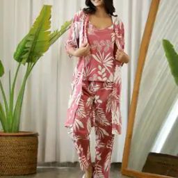 Women Floral Print Nightwear Set-50