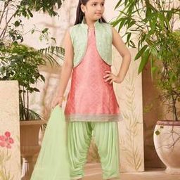 Girls Embroidered Kurta Suit Set-image-83