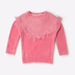 Round-Neck Pullover with Fringed Yoke-image-14