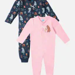 Pack of 2 Printed Round-Neck Onesies-image-2