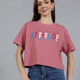 Shein Casual Drop-Shoulder Sleeves Chest & Back Typographic Print T-Shirt-image-38