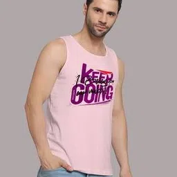 juxar Men Keep Going Print Round-Neck Vest-picture-48
