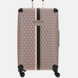 Geometric Print Medium Trolley Bag with TSA Lock-image-4