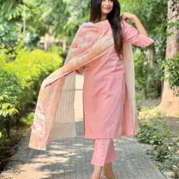 Women Chiffon Straight Kurta Set-image-50