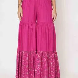 studiorasa Women Floral Print Shararas with Elasticated-picture-17