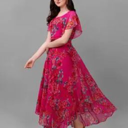 Floral Print Fit & Flare Dress-image-56