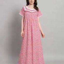 Women Floral Print V-Neck Nighti-21
