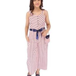 Striped Jumpsuit with Belt-image-3