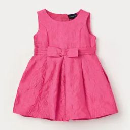 Girls A-Line Dress with Bow Accent-image-33